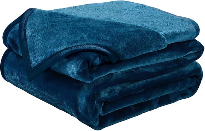 Soft King Size Blanket Warm Fuzzy Microplush Lightweight Thermal Fleece Blankets for Couch Bed Sofa,90x108 Inch, Peacock Blue