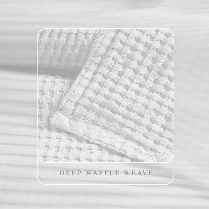 Threadmilll Cooling Blanket Twin Size Waffle Weave| Breathable, Lightweight & Ultra-Soft | Made from Rayon Derived from Bamboo | Waffle Throw for Couch and Sofa | 68 x 92 Inches | White