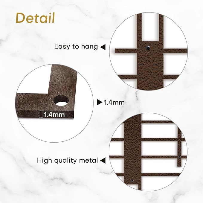 SIGNLEADER Metal Wall Decor Linear Abstract Minimalist Modern Luxury Wall Sculpture Hangings 3D Statue Home Decoration for Living Room, Bedroom, Bathroom, Kitchen, Fireplace, Office - 18" Bronze