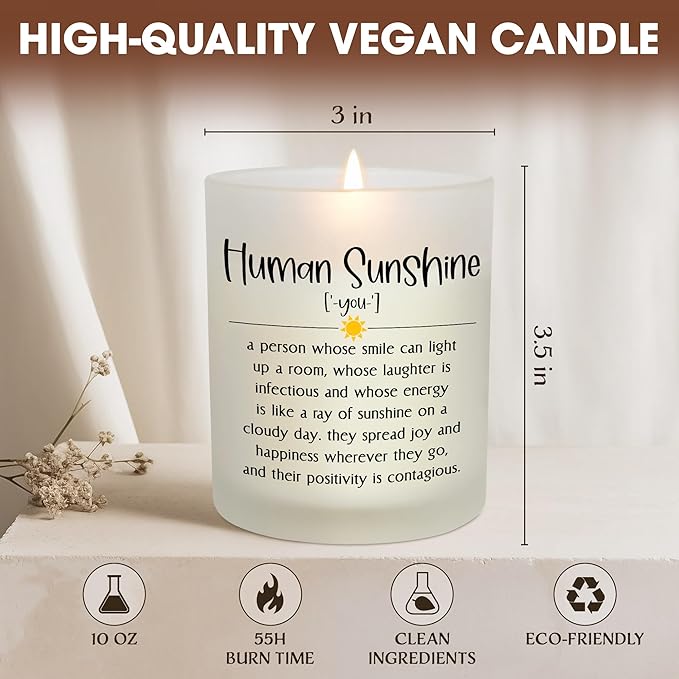 OASSIE Thank You Gifts for Women - Long Lasting Vanilla Lavender Candle 10 oz - Inspirational Appreciation Birthday Gifts for Women Friends Coworkers Boss Teachers Nurses, Retirement Gift for Woman