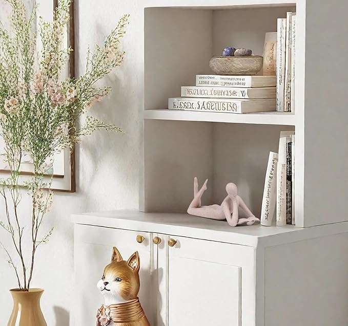 "Reading Woman Thinker Sculpture is a Modern Abstract Decorative Piece, a Favorite Among Book Lovers and Thinkers, Suitable for Placement in Living Rooms, Offices, and bedrooms. (Sandstone A)