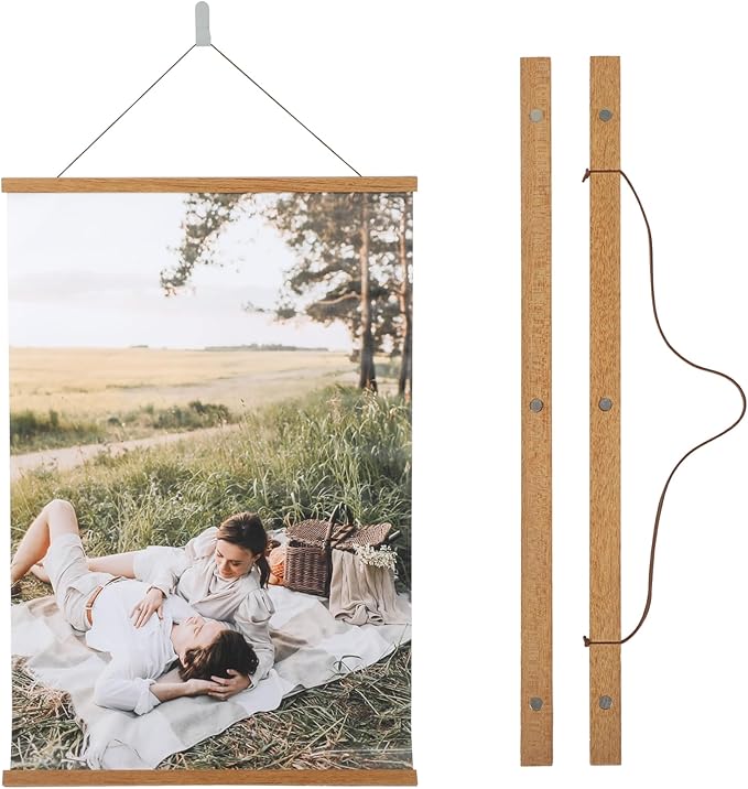 Custom Photo Prints with Magnetic Hanger Frame Canvas Poster Prints With Your Photos Personalized Pictures Wall Art Decor Framed Gift for Mom/Women(24''x30'')