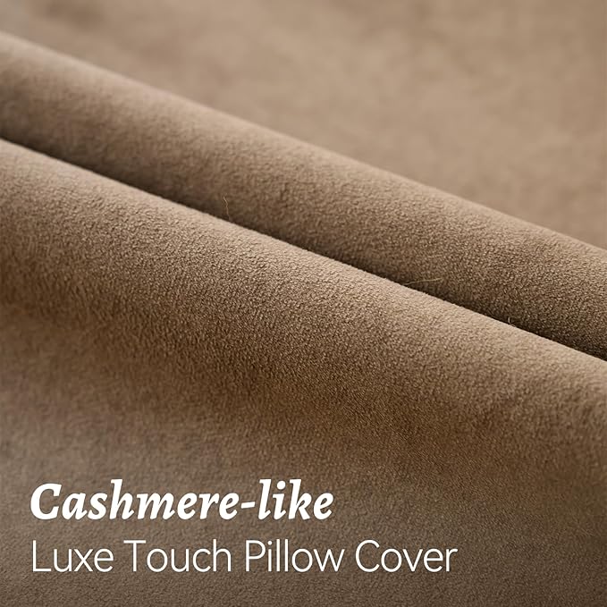 a moment Pack of 2 Dark Brown Stain-Resistant Throw Pillow Covers Pet-Friendly Pillowcases Cushion Covers for Sofa Couch Bed Outdoor Waterproof 20x20 Inch