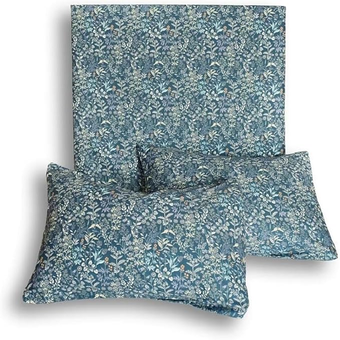 Blue Floral Duvet Cover King Vintage Flower Pattern Duvet Cover 100% Cotton Garden Style Comforter Cover Chic Botanical Floral Bedding Sets for Girls Women 1 Floral King Duvet Cover with 2 Pillowcases