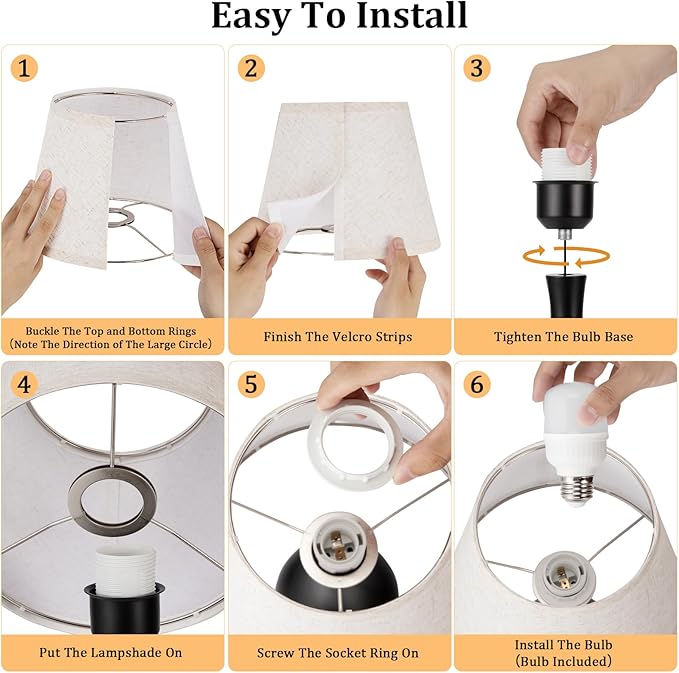 Seealle Touch Table Lamps for Nightstand Set of 2, 3-Way Dimmable Small Bedroom Lamps for Night Stands, Silver Bedside Lamps for Living Room, Kids Room, End Table(LED Bulbs Included)