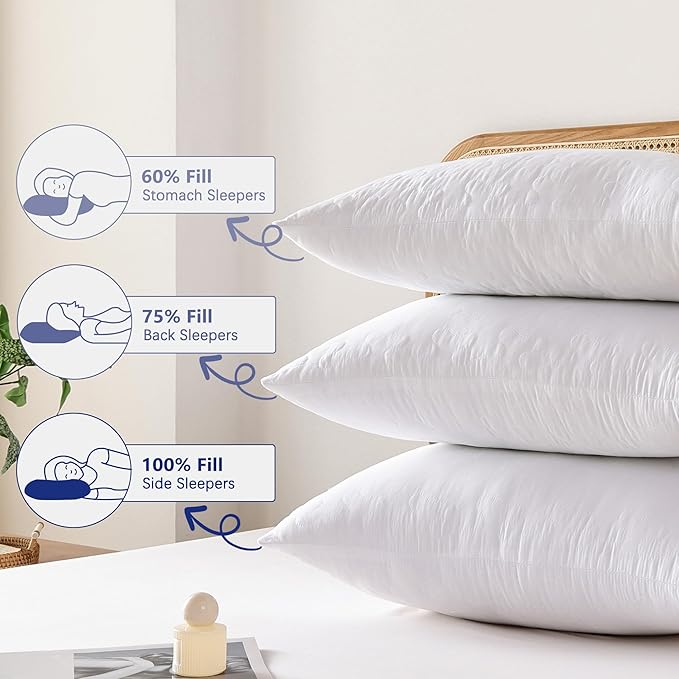 Shatex Firm Pillow, King Bed Pillow 34 x 20inch, Adjustable for Neck Pain Relief，Back Pillow Provide Strong Support for Stomach & Side Sleepers
