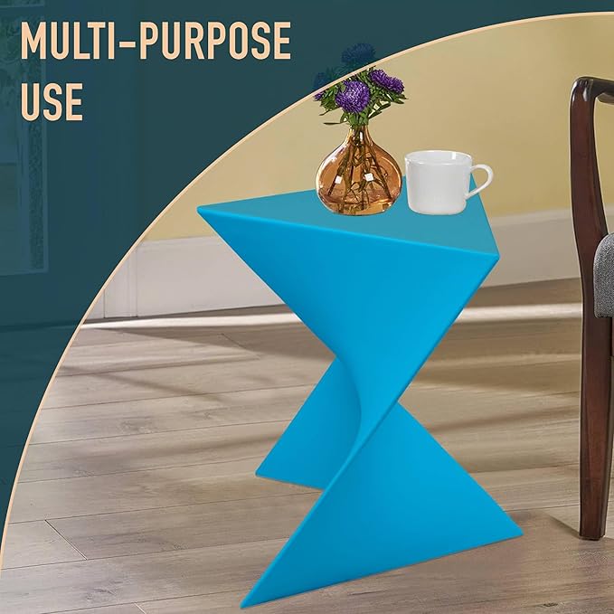 LeisureMod Modern Blue Accent End Table - Stylish Vanity Side Table for Bedroom, Living Room, or Office