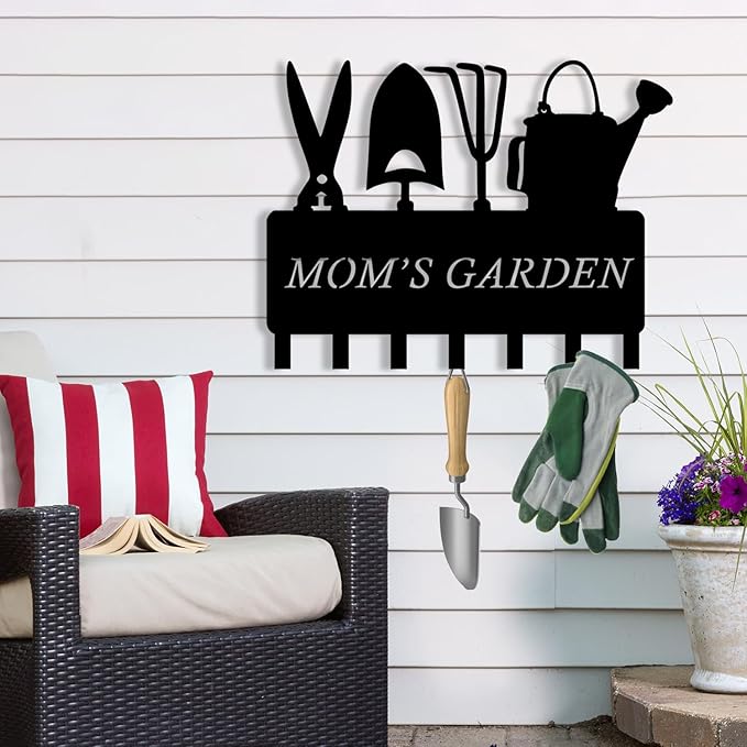 Personalized Metal Key Holder for Wall, Metal Wall Mount Custom Name Hooks, Key Organizer for Garden, Letter Wall Decoration Key Hook, Key Hanger Decor, Key Rack for Outdoor Kitchen, Gift for Gardener