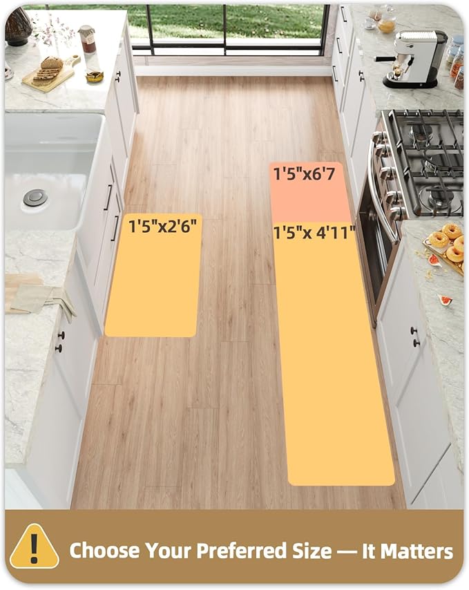 Color&Geometry Striped Designed Absorbent Washable Polypropylene Kitchen Floor Mat, Brown 17"x79", Non Slip TPE Backed, Low-Profile Sink Runner Rugs, Easy Clean Long Kitchen Carpet (Roll Packed)
