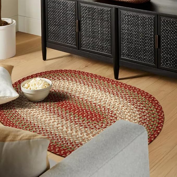 RRI Home Decor EastEnd EL43 Warm Earth 2' x 3' Oval - Braided Area Rug, Home Decor, Floor Mat or Bedroom Rug - Easy Care, Ideal for High Traffic Areas in Hallway and Living Room - Made in USA