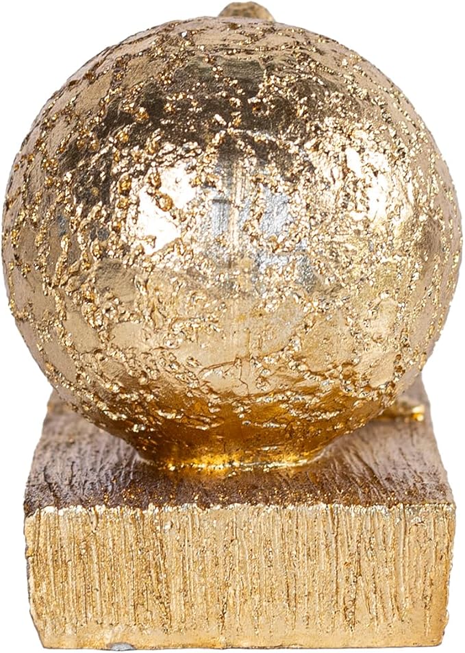 Golden Home Art Sculpture: Pushing Ball Man Sculpture (25cm) - A Symbol of Perseverance in Modern Minimalist Design