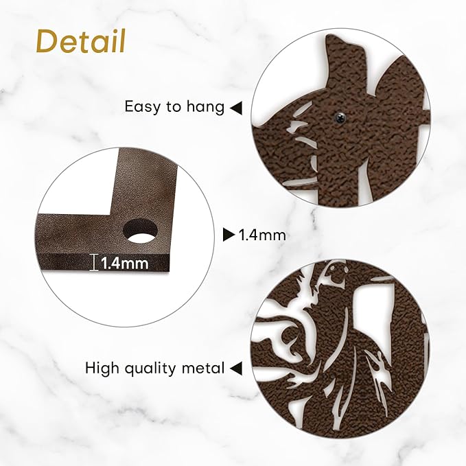 SIGNLEADER Metal Wall Art Decor Cows by the Fence Minimalist Modern Abstract Wall Sculpture Hangings Home Decoration for Living Room, Bedroom, Bathroom, Kitchen, Outdoor - 18" Bronze