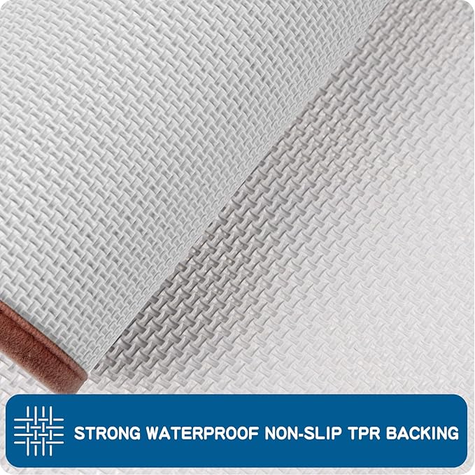 PURRUGS Machine Washable Kitchen Runner Rug 2ft8in x 8ft, Non-Slip/Skid Hallway Runner Rug, Super Absorbent Soft Area Rug for Hallway, Kitchen & Laundry, Rolled Packaging, Brown
