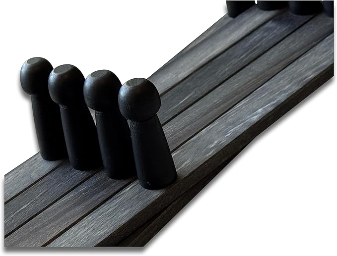 Expandable Wooden Coat Rack Hanger - Large Accordion Hanger with Expanding Pegs | Hand Made Rustic Wooden Hat Rack for Wall | Hang Coat, Jacket, Hat – 14 Hook, Distressed Black