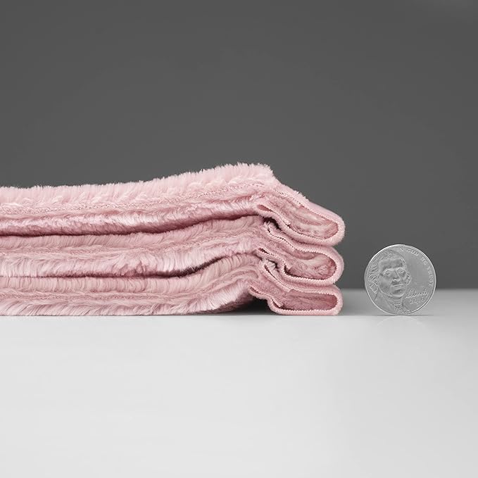 Mellowdy Extra Thick Hearty Plush Flannel Blanket (Brushed Pink, 60x80) - 500GSM Twin Size Warm Blanket for Winter, Fall | Soft, Fluffy, Cuddly, Perfect for Bed, Oversized Throw for Couch, Sofa