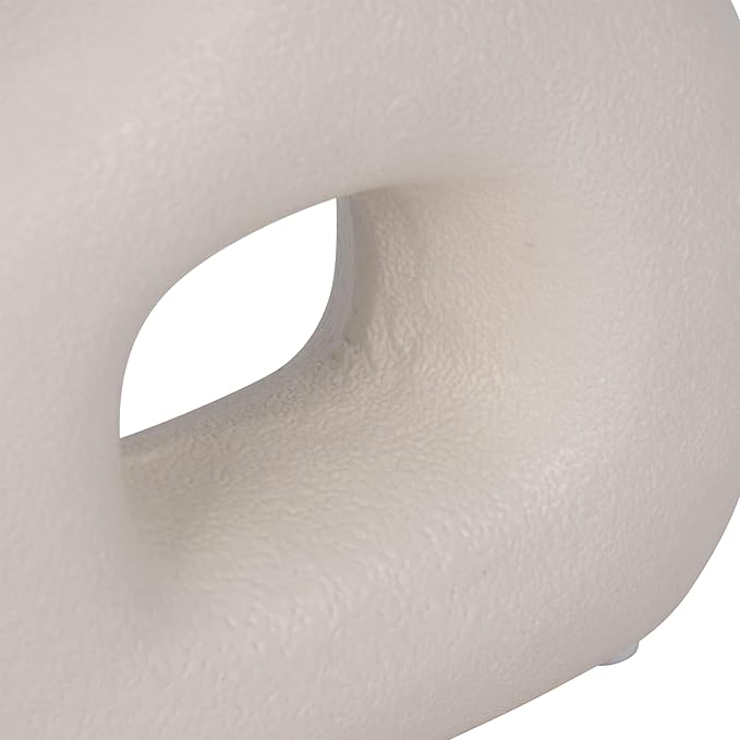 Modern Open-Cut Dolomite Vase for Living Room Decor and Home Accents - Decorative Flower Vase for Room, Bedroom or Office Display - Elevate House Display and Console Table Decor - 8", Ivory