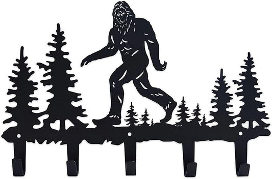 Bigfoot Sasquatch Metal Coat Hooks Wall Mount-Bigfoot Sasquatch Hangers and Key Holder-Clothes Hat Rack and Backpack Hanger Decor for Storage, Living Room, Hallway, Office Gift
