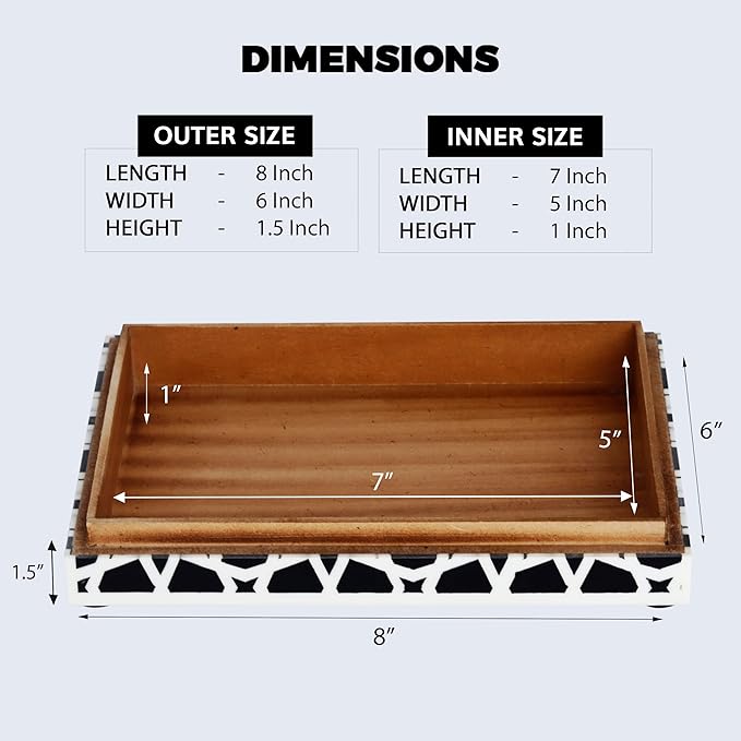 Handicrafts Home Decorative Box 8x6 – Photo Storage Box, Jewelry Organizer, Modern Decorative Storage Box with Lid, Bohemian Table Décor, Vintage Keepsake Box for Shelf or Coffee Table Décor