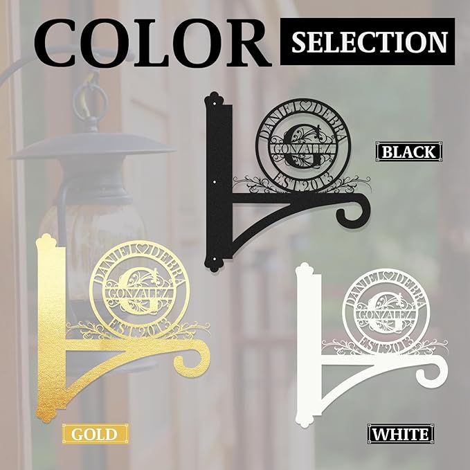 Custom Wall Plant Hanger Gifts for Mom & Dad | Personalized Name Outdoor Light Hangers | Customizable 10 Inch Metal Hanging Plant Bracket | Anti Rust Plant Hook for Bird Feeder