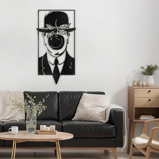 SIGNLEADER Metal Wall Art Decor Chaplin Modern Abstract Wall Sculpture Hangings Home Decoration for Living Room, Bedroom, Bathroom, Kitchen, Outdoor - 18" Black