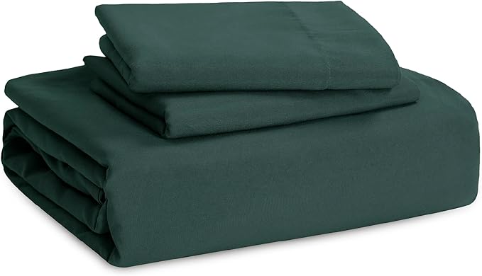 Bedsure Forest Green Duvet Cover Full Size - 3 Pieces Prewashed Extra Soft Cotton-Like Bedding Set, Includes 1 Duvet Cover 80x90 Inches with Zipper Closure & 2 Pillow Shams, Comforter Not Included