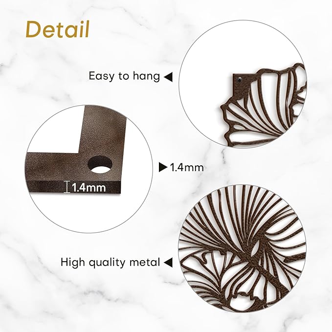 SIGNLEADER Metal Wall Art Decor Tulip Flower Minimalist Modern Abstract Wall Sculpture Hangings Home Decoration for Living Room, Bedroom, Bathroom, Kitchen, Outdoor - 18" Bronze