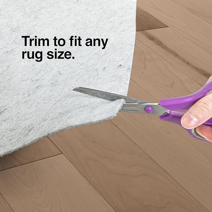 WELL WOVEN Premium 1/4" Thick Felt Rug Pad 4x6 - Non Slip Rubber Backing for Hard Floors & Carpet - Easy Cut to Size for Custom Fit - Superior Cushioning & Floor Protection Shield