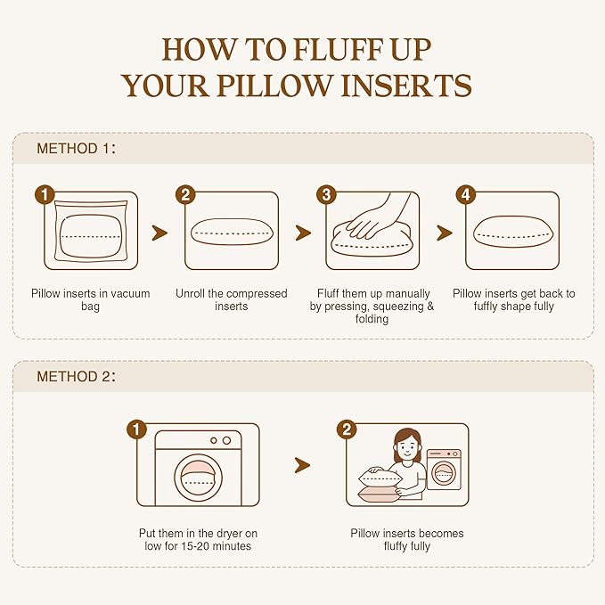 puredown® 26x26 Pillow Inserts Set of 2, Full Fluffy Down Alternative Euro Pillow Inserts, Soft Plush Decorative Throw Pillows for Couch, Sofa, Bed and Home Decor