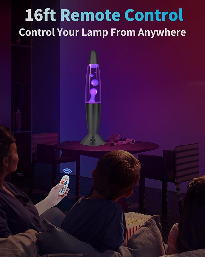 Large Black Liquid Motion Lamps 17 Colors Changing with Remote, 16 Inch Giant LED Table Lamp for Adults Kids, Mood Lighting Night Light for Bedroom Nightstand Office Decor, Birthday Christmas Gifts