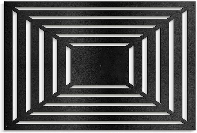 SIGNLEADER Metal Wall Decor Rectangles Gradient Minimalist Modern Luxury Wall Sculpture Hangings 3D Statue Home Decoration for Living Room, Bedroom, Bathroom, Kitchen, Fireplace, Office - 24" Black