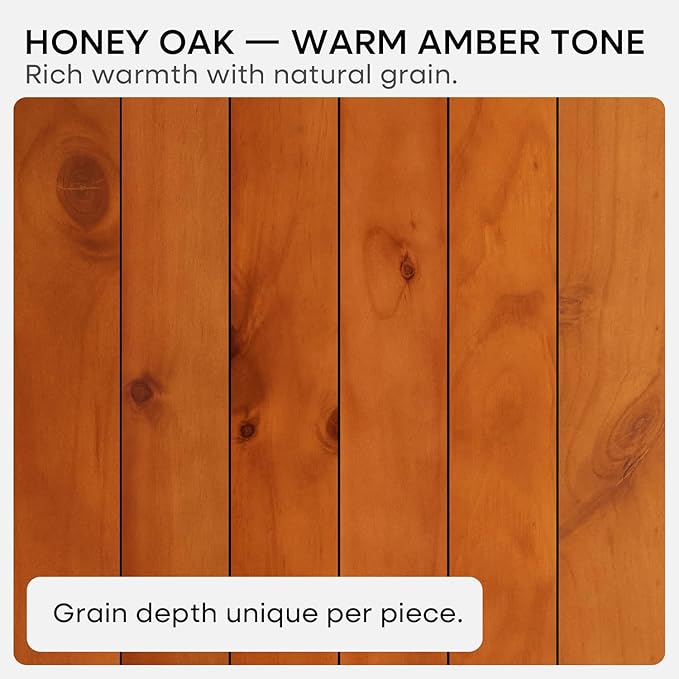 Homeforia 24inch Oak Floating Shelf for Wall, High End Solid Real Wood 24 inches Long Floating Shelves for Bathroom, Honey Oak Wooden Floating Shelves, Heavy Duty Bracket, 24 X 6.5 X 1.75 in, Set of 2