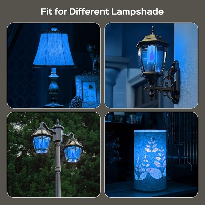 Hompavo Gen2 LED Flame Light Bulbs, Like Real Fire 4-Mode Flickering Light Bulbs with Upside Down Effect, E26 Flame Bulb for Halloween Christmas Party Patio Porch Home Indoor & Outdoor Decorations, 2