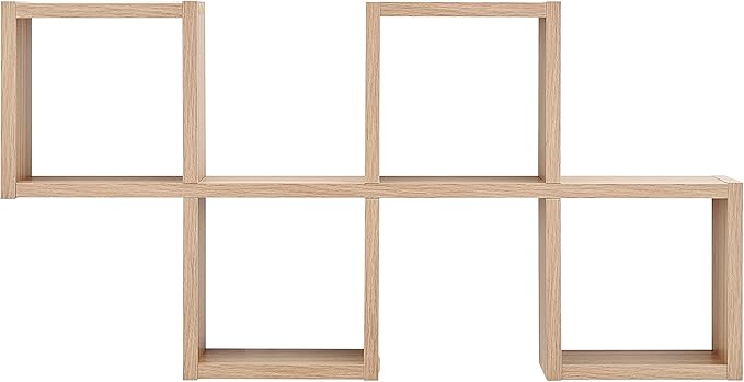 Danya B. Cubby Chessboard Wall Shelf - Horizontal or Vertical (Chestnut)