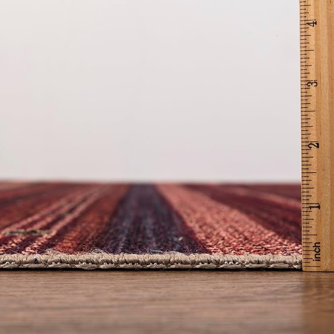 Keen Home Design 2x12 Rug - Machine Washable Runner with Non-Slip Backing, Ideal for Hallway, Entryway, Kitchen, Laundry Room - Vintage, Easy Clean, Durable, Low Pile Rug - (2'6" x 12')