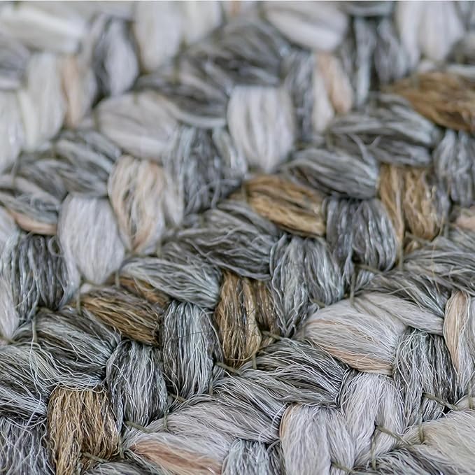 Graphite Grey Braided Rug 2' x 3' Rectangle - Indoor & Outdoor - Rustic Country Decor for Bathroom, Entryway, Everywhere