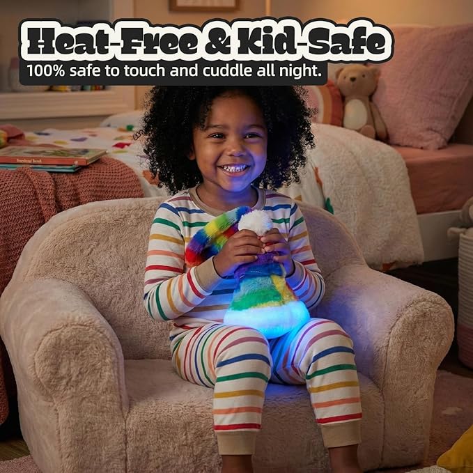 Aesthetic Plush LED Night Light, 1200mAh Rechargeable Mood Lamp, 3 Color Temperatures (Warm/Nature/Cool), 150 Lumens Dimmable Nursery Light with Remote, 1-4H Timer, Bedside Decor, Colorful