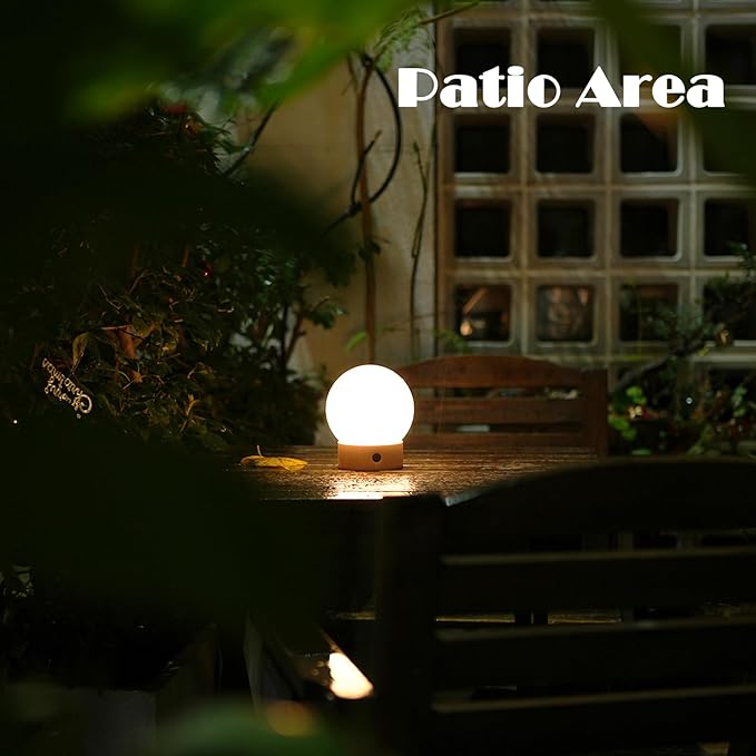 Small Cute Cordless Table Lamp Rechargeable, Battery Operated Shower Lamp Waterproof, Touch Dimmable Globe Ambient Light for Outdoor/Bedside/Patio/Dining (Green)