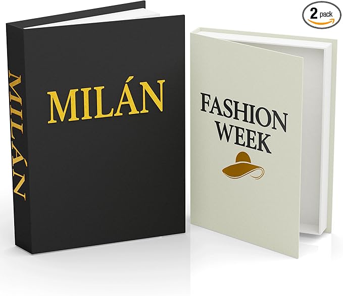 Fake books for decoration - Set of Two - Cardboard and linen - Decor Books for coffee table - Decorative boxes for home decor aesthetic - box storage (Fashion Week)