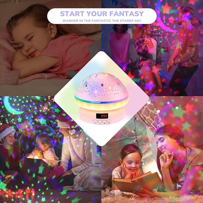 MINGKIDS Valentines Gifts for Kids Toys for 3-8 Year Old Girls Boys,Star Night Light Projector with Hard Projection Cover, Timer&Rotation,2-9 Year Olds Kids Chritsmas Birthday Gifts