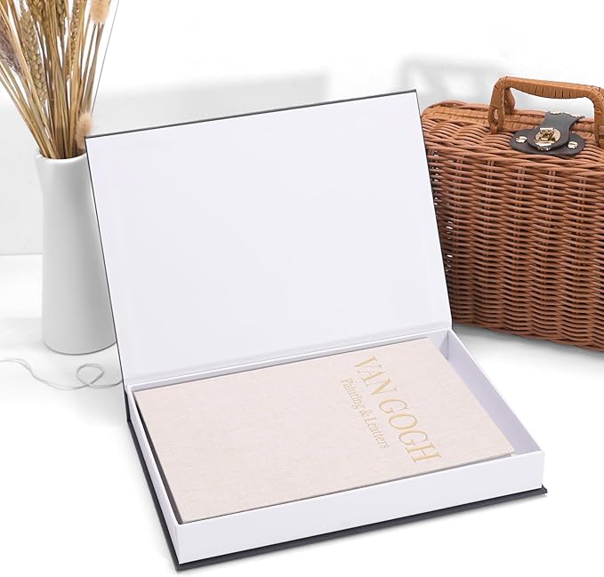 Premium Decorative Books - Set of 2 - Linen Storage Box for Coffee Table Faux Decor Boxes for Bookshelf Fake Books for Decoration for Living Room - Modern Home (Beige & Grey)