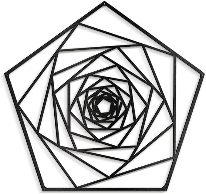 SIGNLEADER Metal Wall Decor Geometric Lines Rose Minimalist Modern Luxury Wall Sculpture Hangings 3D Statue Home Decoration for Living Room, Bedroom, Bathroom, Kitchen, Fireplace, Office - 24" Black