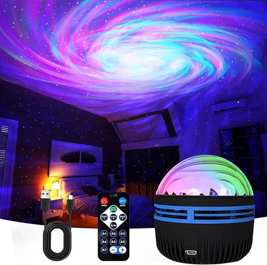 MAXROCK Galaxy Projector,Black Hole Projector with Remote Control for Adults Bedroom Decoration, Party, Nebula Lamp Night Light for Kid Gifts