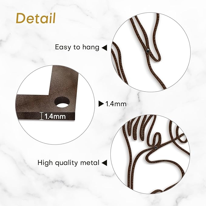 SIGNLEADER Metal Wall Art Decor Body Line Woman Body Drawing Line Modern Abstract Wall Sculpture Hangings Home Decoration for Living Room, Bedroom, Bathroom, Kitchen, Outdoor - 18" Bronze