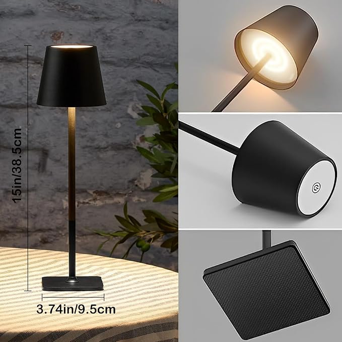 4 Pack Led Cordless Table Lamps-Wireless Rechargeable Lamps Bulk of 4,Waterproof Outdoor Table Lamp for Patio/Restaurant/Dinner Dining Desk Top Lights/Kitchen Countertop, Value Pack of 4,Multiple Set