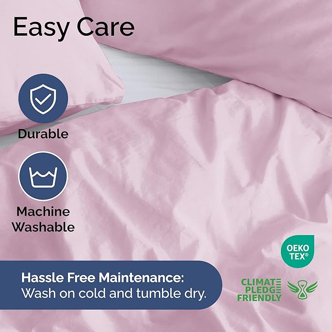 Duvet Cover Cal King Size Set - Extra Soft Cal King Size Duvet Cover 104 x 98 with 2 Pillow Shams - Hotel Luxury Easy Care and Fade Free w/Zipper Closures & Ties - Breathable Bedding Set (Light Pink)
