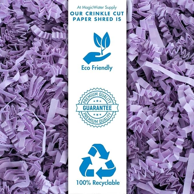 MagicWater Crinkle Cut Paper for Gift Baskets - 2LB - Lavender - Perfect for Shredded Paper Filler, Basket Filler, Gift Boxes, Bridesmaid Gifts, Christmas Stuffers & More – Ideal for All Occasions