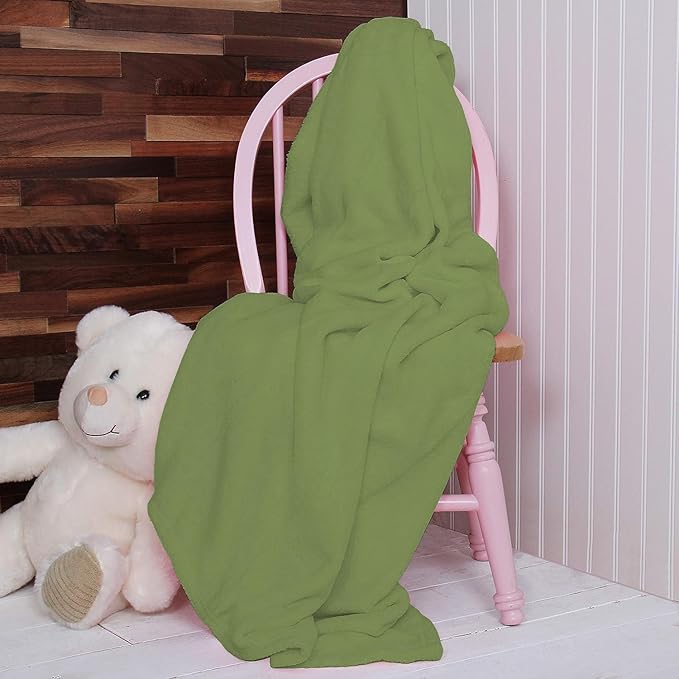 (24 Pack) Bulk Fleece 50x60 Throw Blankets for Wedding Favors, Homeless Women, Men, Homes, Bed, Sofa, Couch, Office, Pet Blankets, Travel | Soft Warm Lightweight Throw Blankets in Bulk (Green)