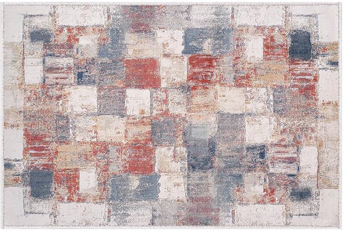 Beverly Rug Modern Abstract Entry Rug 2x3 Luxury Ultra Soft Vintage Indoor Area Rugs for Living Room Stain Resistant Non Shedding Indoor Carpet Alfombras para Salas Modernas (2 x 3 Multi)