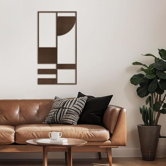 SIGNLEADER Metal Wall Decor Picasso Geometric Minimalist Modern Luxury Wall Sculpture Hangings 3D Statue Home Decoration for Living Room, Bedroom, Bathroom, Kitchen, Fireplace, Office - 24" Bronze