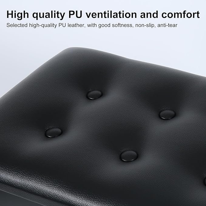 AODSK Piano Bench with Padded Cushion,Iron Leg Material Keyboard Bench,Stronger and More Stable Comfortable PU Leather Piano Chair Seat,17.72''x11.61''x19.49''-Black